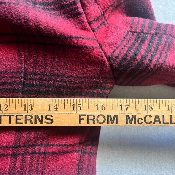 BB Dakota plaid wrap asymmetrical wool blend jacket Sz S - Picture 11 of 12
